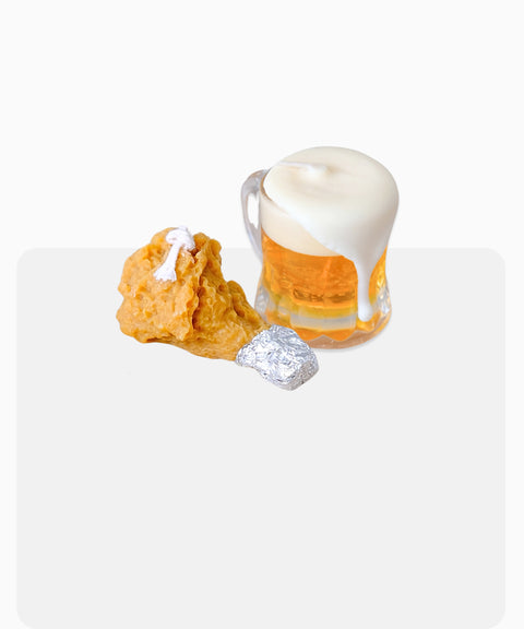 Scented Candle: Fried Chicken & Beer Duo